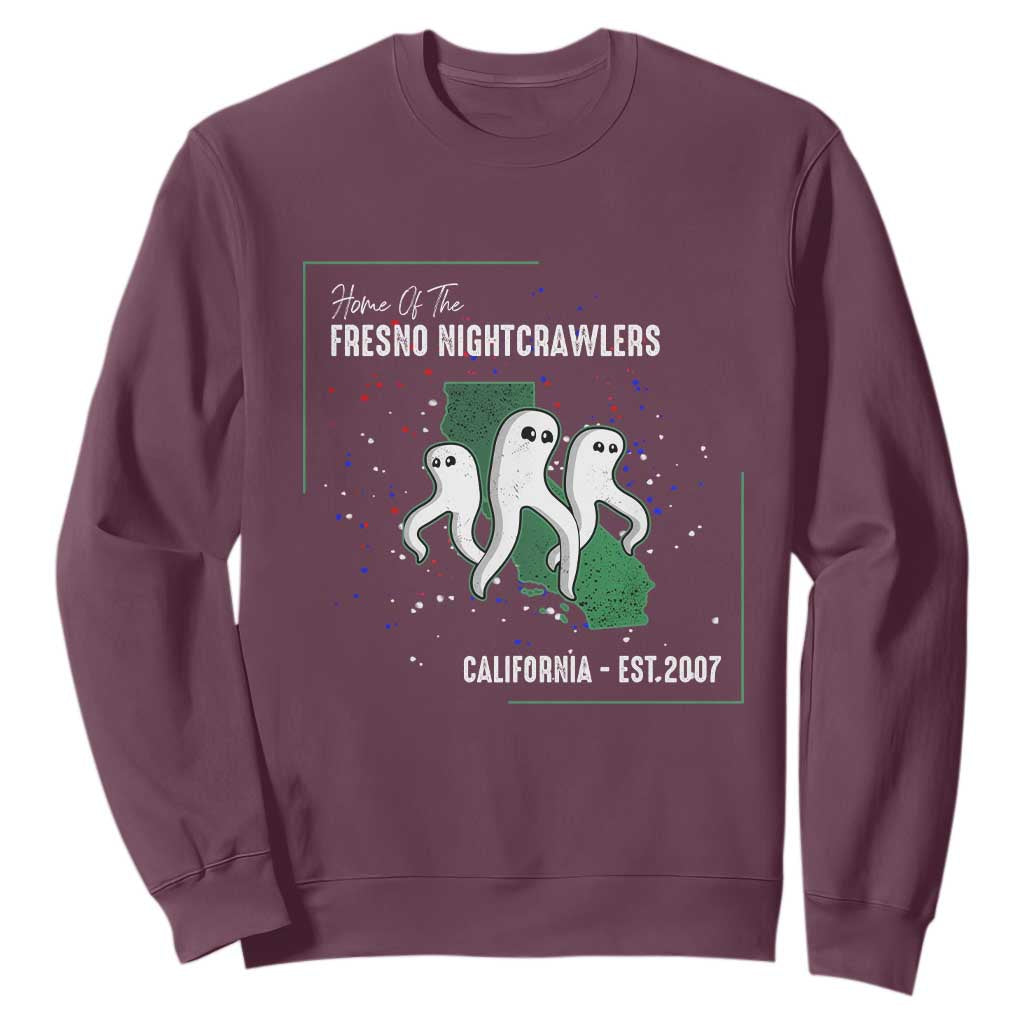 Fresno Nightcrawlers Sweatshirt Home Of California Cryptid Gift TS12 Maroon Print Your Wear