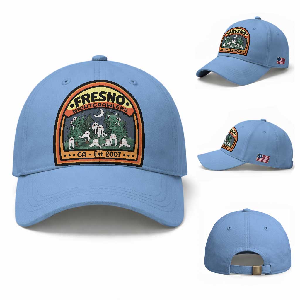 Fresno Nightcrawlers Folklore Gift Baseball Cap Home Of California Cryptids TS12 Baseball Cap Universal Fit Light Blue Print Your Wear