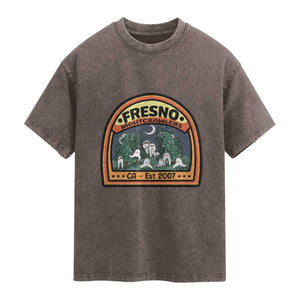 Fresno Nightcrawlers Folklore Gift Washed Cotton T-Shirt Home Of California Cryptids