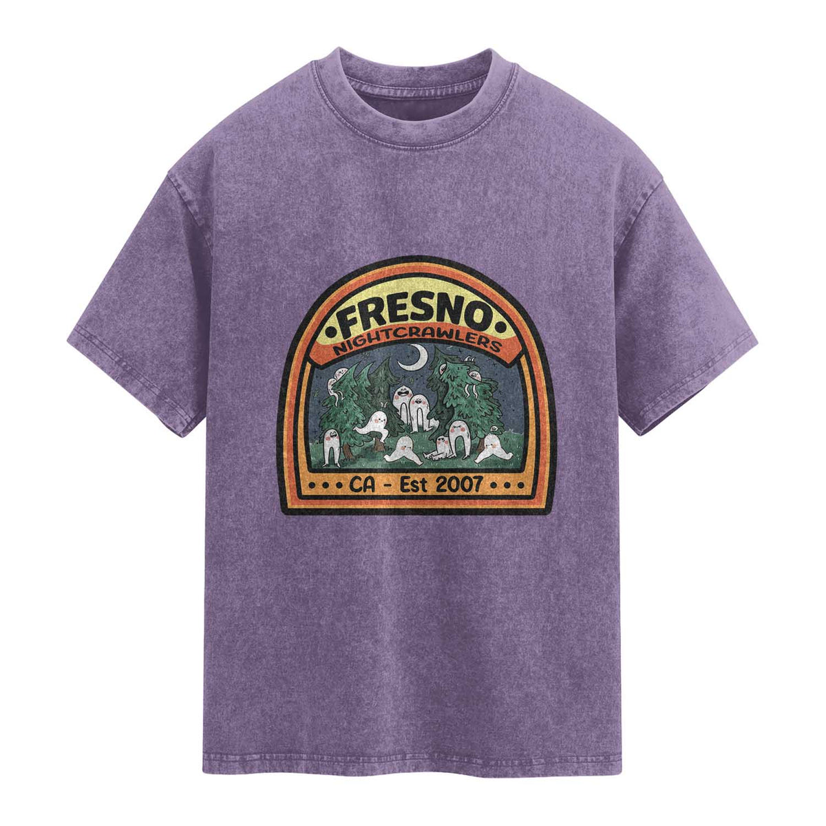 Fresno Nightcrawlers Folklore Gift Washed Cotton T-Shirt Home Of California Cryptids