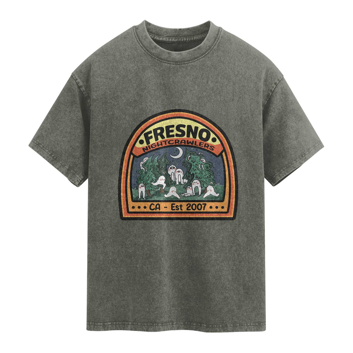 Fresno Nightcrawlers Folklore Gift Washed Cotton T-Shirt Home Of California Cryptids