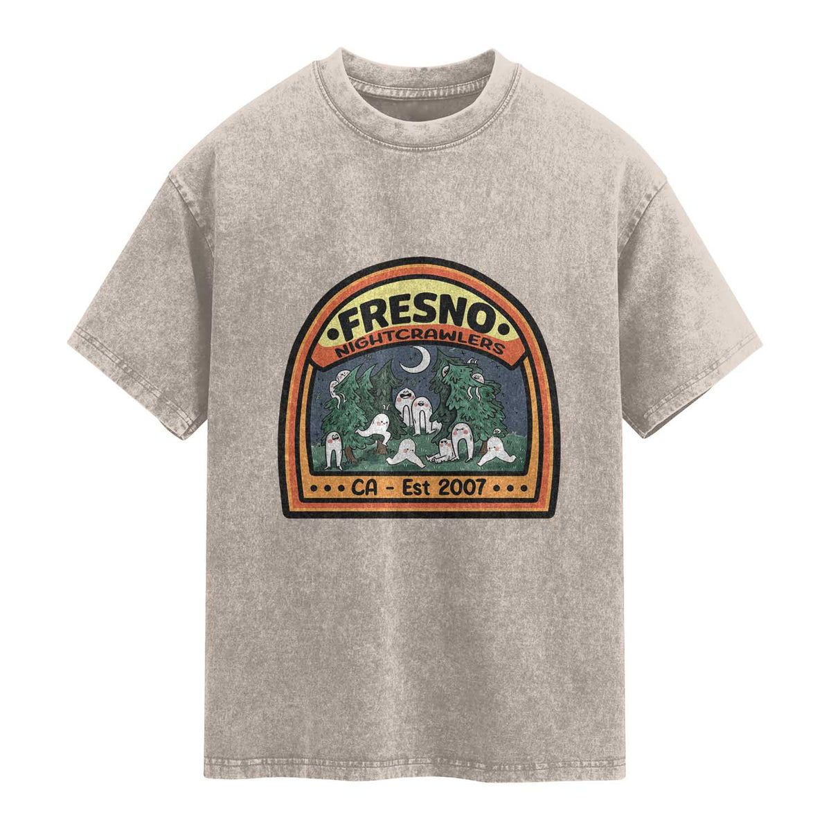 Fresno Nightcrawlers Folklore Gift Washed Cotton T-Shirt Home Of California Cryptids