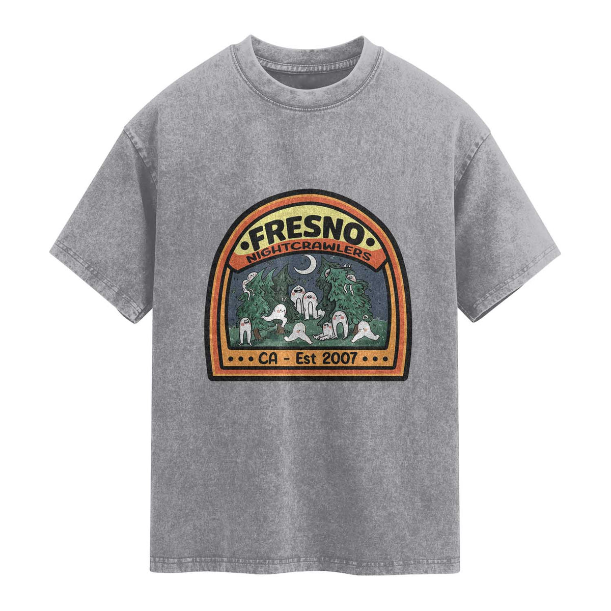 Fresno Nightcrawlers Folklore Gift Washed Cotton T-Shirt Home Of California Cryptids