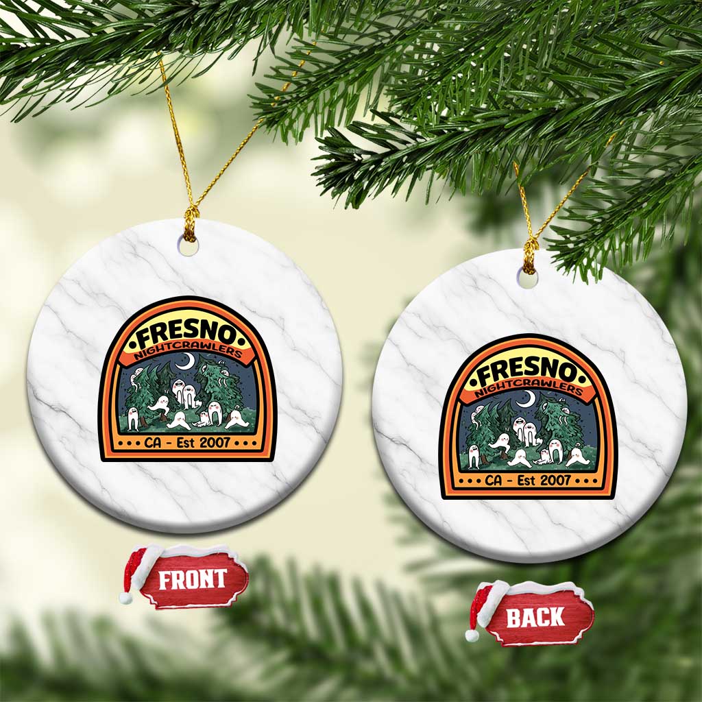 Fresno Nightcrawlers Folklore Gift Ceramic Ornament Home Of California Cryptids TS12 1pc White Marble Print Your Wear