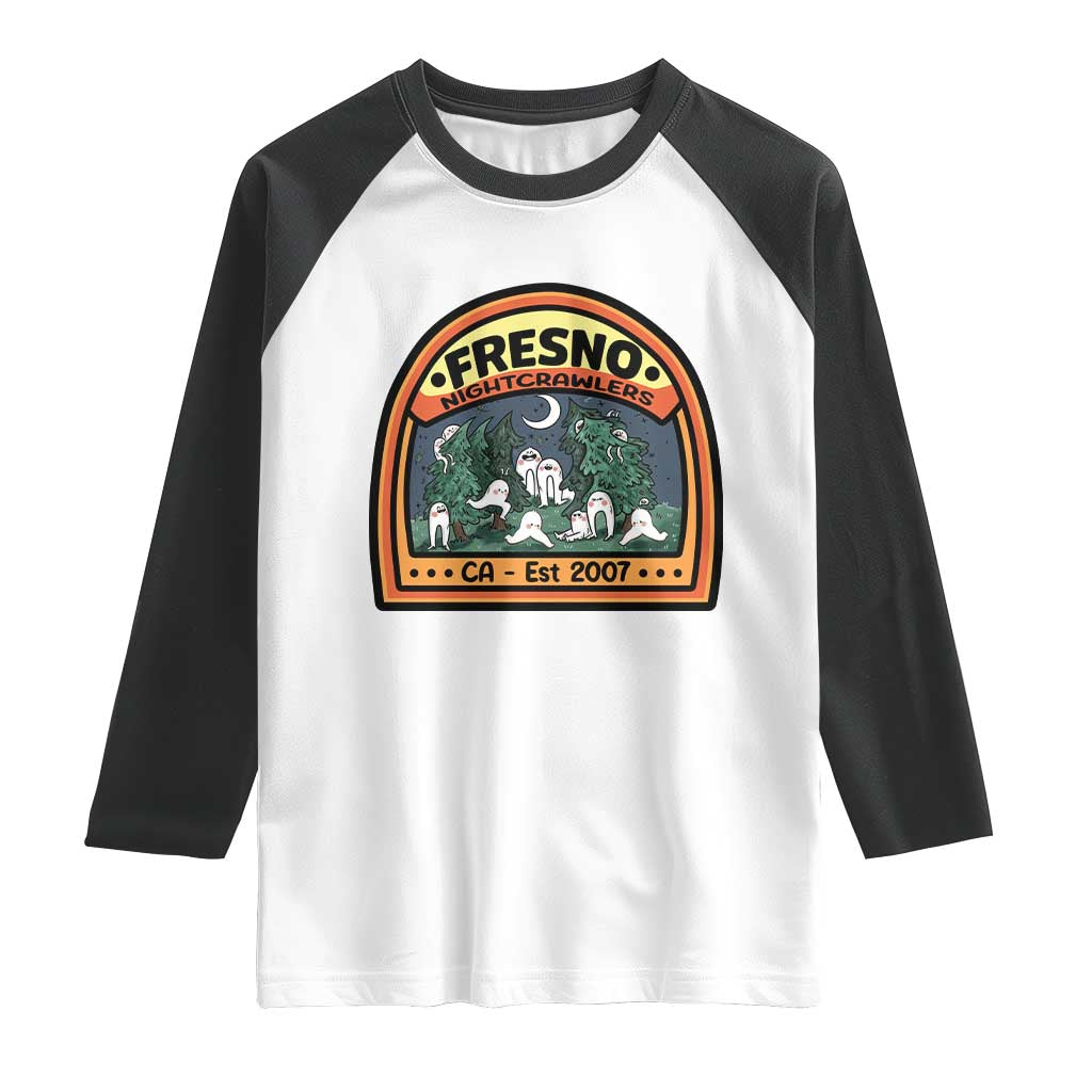 Fresno Nightcrawlers Folklore Gift Raglan Shirt Home Of California Cryptids TS12 White Black Print Your Wear