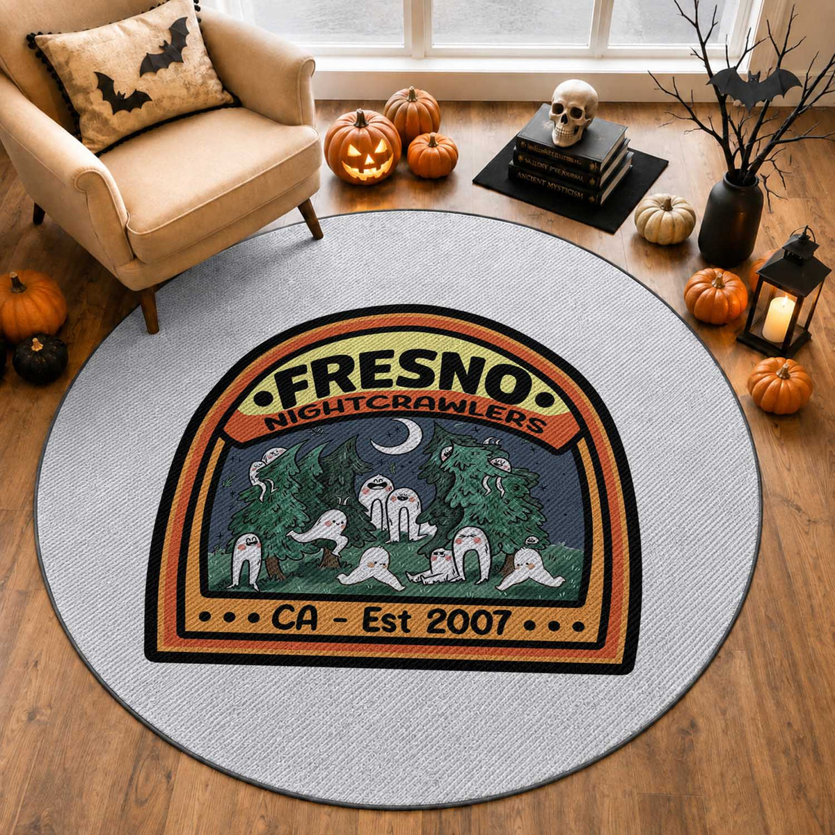 Fresno Nightcrawlers Folklore Gift Round Rug Home Of California Cryptids