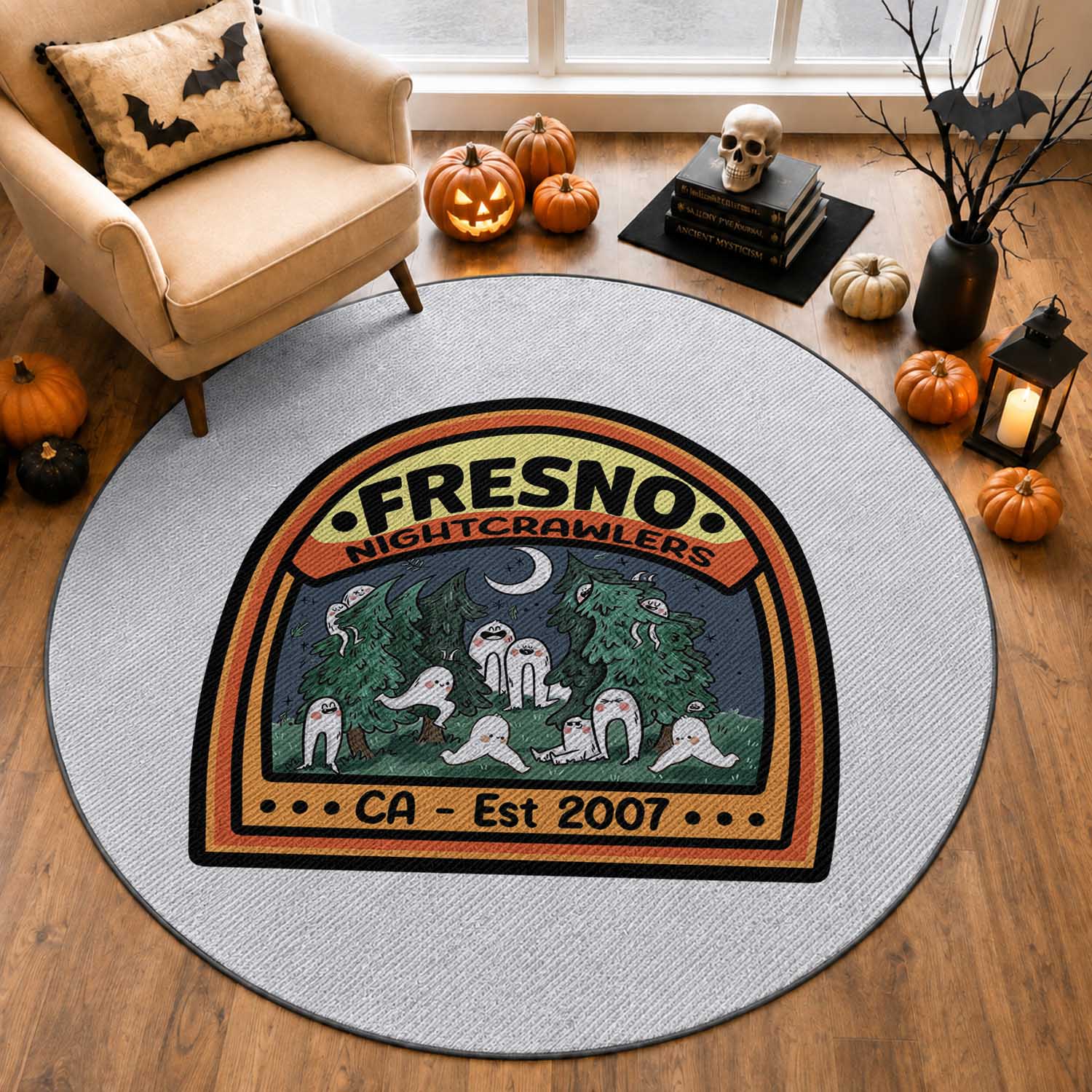 Fresno Nightcrawlers Folklore Gift Round Rug Home Of California Cryptids