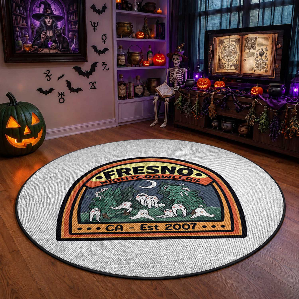 Fresno Nightcrawlers Folklore Gift Round Rug Home Of California Cryptids