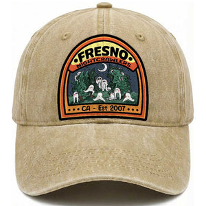 Fresno Nightcrawlers Folklore Gift Washed Cotton Baseball Cap Home Of California Cryptids TS12 Print Your Wear