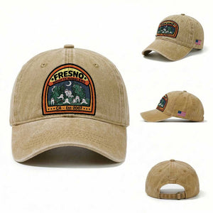 Fresno Nightcrawlers Folklore Gift Washed Cotton Baseball Cap Home Of California Cryptids TS12 Washed Cap Universal Fit Khaki Print Your Wear
