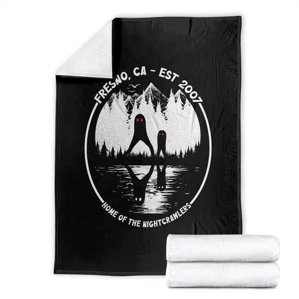 Home Of The Fresno Nightcrawlers Throw Blanket California Cryptid Hunter TS12 Black Print Your Wear