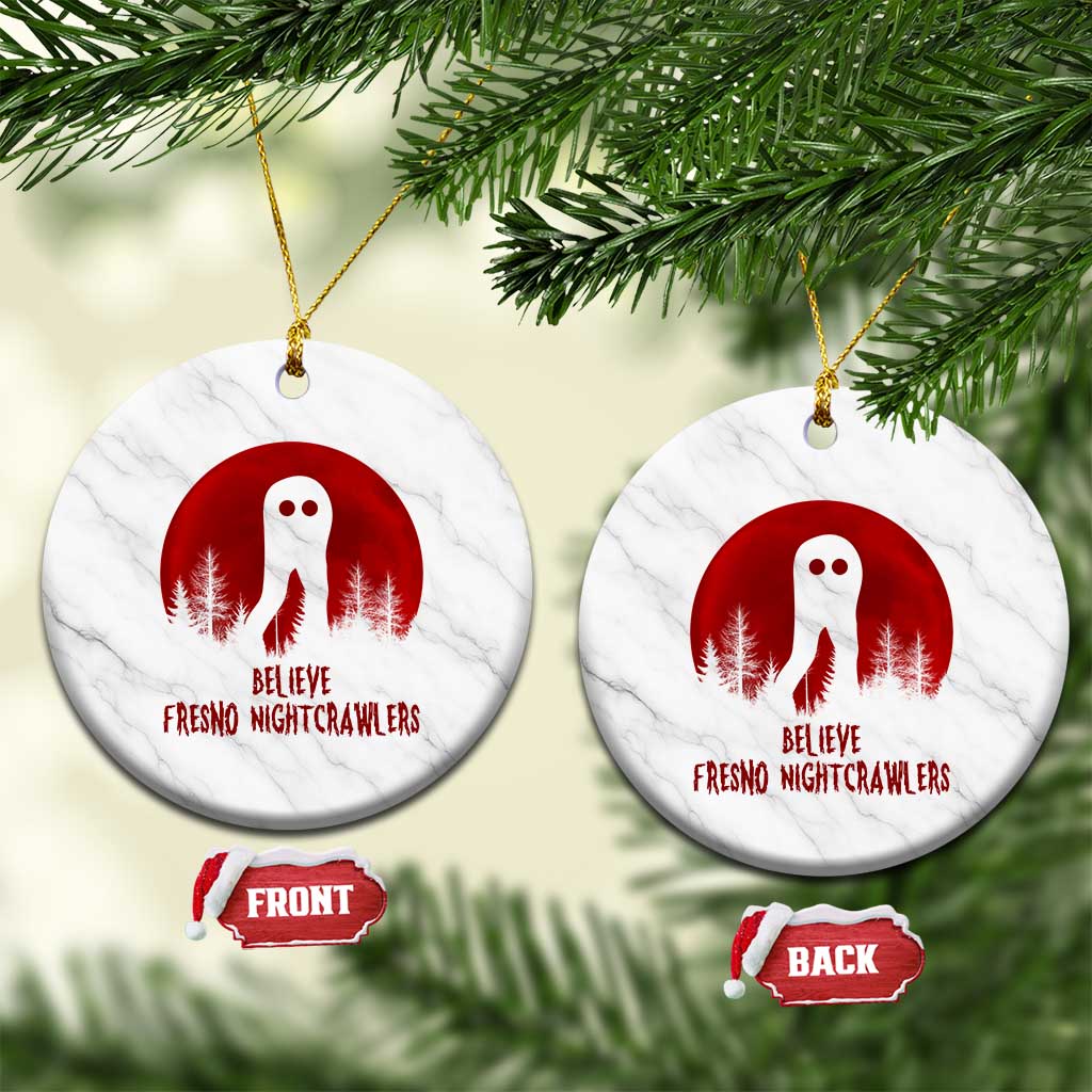 Believe In Fresno Nightcrawlers Ceramic Ornament California Cryptid Hunter Gift TS12 1pc White Marble Print Your Wear