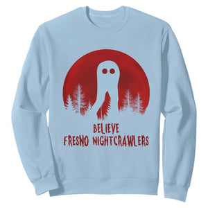 Believe In Fresno Nightcrawlers Sweatshirt California Cryptid Hunter Gift TS12 Light Blue Print Your Wear