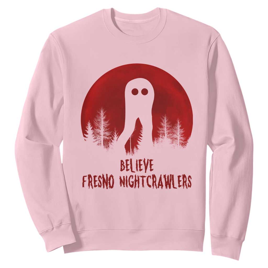 Believe In Fresno Nightcrawlers Sweatshirt California Cryptid Hunter Gift TS12 Light Pink Print Your Wear