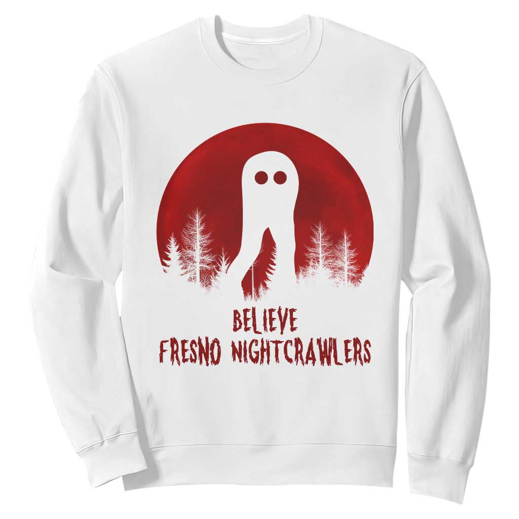 Believe In Fresno Nightcrawlers Sweatshirt California Cryptid Hunter Gift TS12 White Print Your Wear