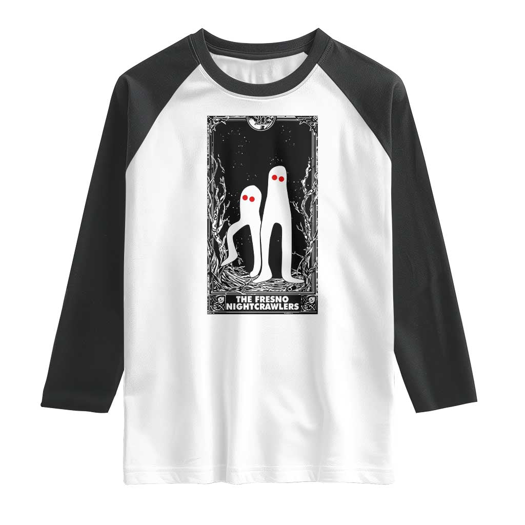 Funny Tarot Card Graphic Fresno Nightcrawlers Lover Raglan Shirt Cryptid Gift TS12 White Black Print Your Wear