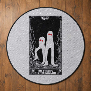 Funny Tarot Card Graphic Fresno Nightcrawlers Lover Round Rug Cryptid Gift
