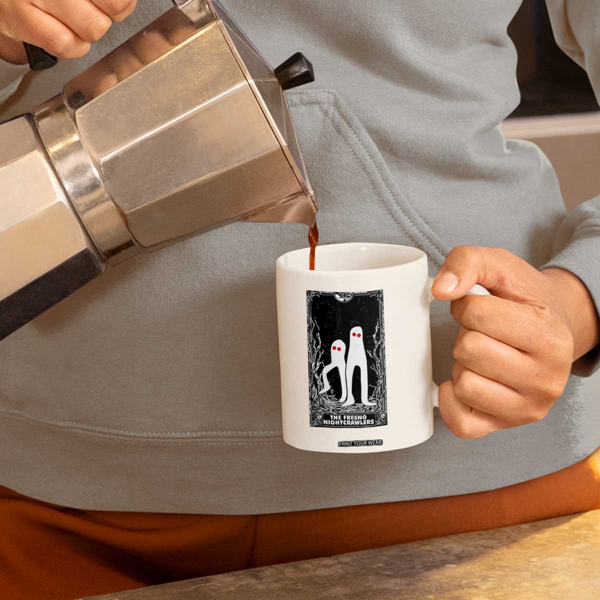Funny Tarot Card Graphic Fresno Nightcrawlers Lover Coffee Mug Cryptid Gift TS12 Print Your Wear
