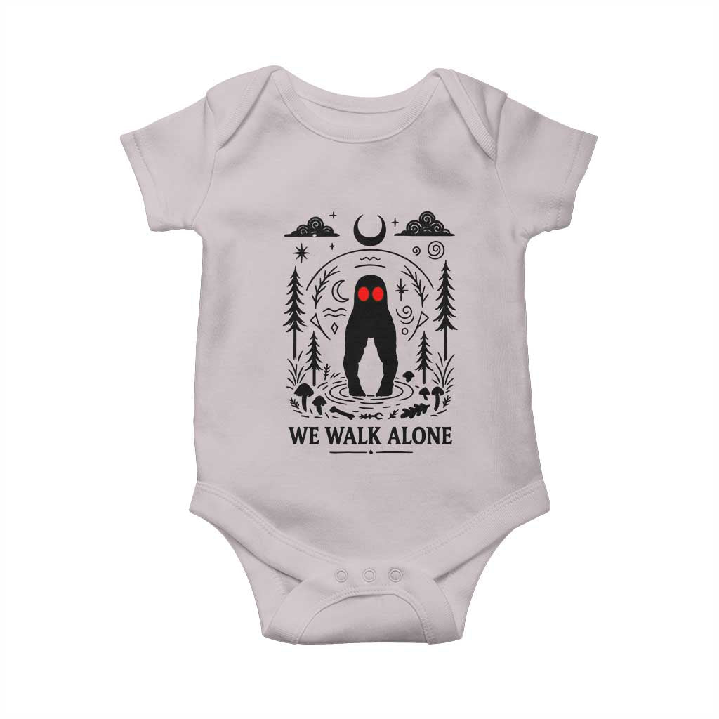 We Walk Alone Fresno Nightcrawler Baby Onesie California Cryptid Hunter TS12 Ice Gray Print Your Wear