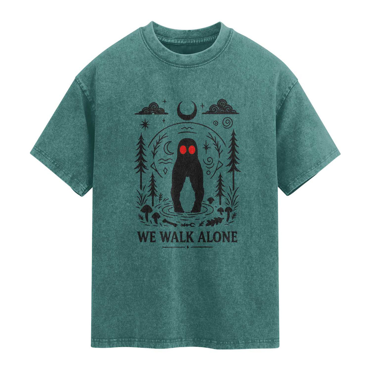 We Walk Alone Fresno Nightcrawler Washed Cotton T-Shirt California Cryptid Hunter