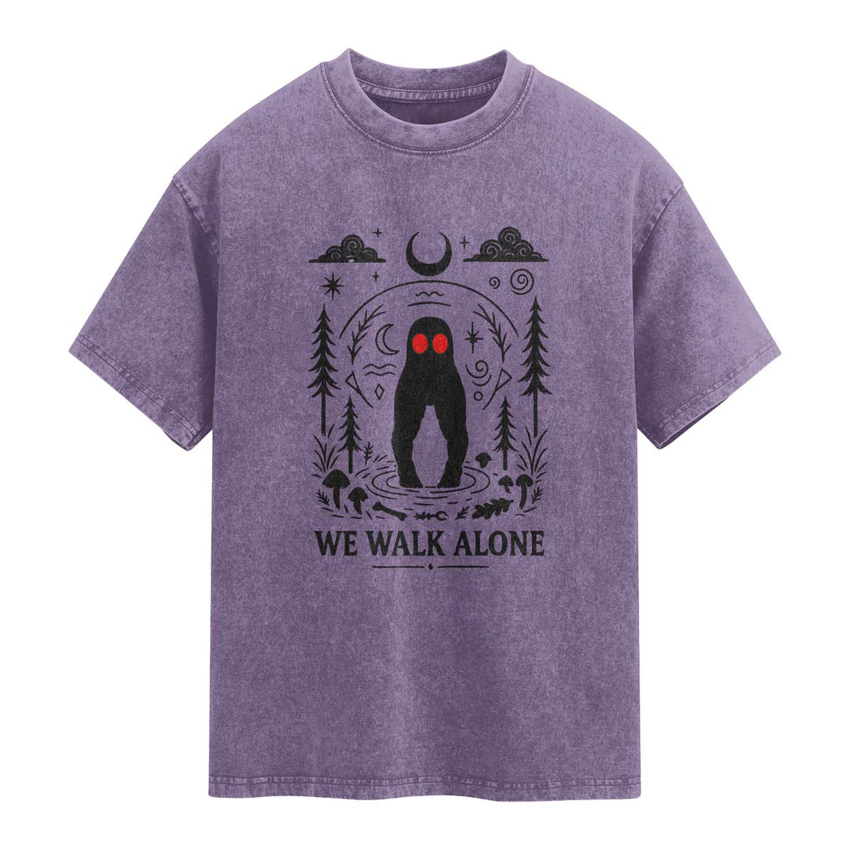 We Walk Alone Fresno Nightcrawler Washed Cotton T-Shirt California Cryptid Hunter