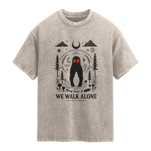 We Walk Alone Fresno Nightcrawler Washed Cotton T-Shirt California Cryptid Hunter