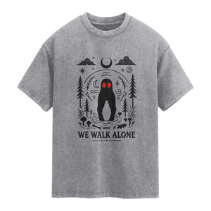 We Walk Alone Fresno Nightcrawler Washed Cotton T-Shirt California Cryptid Hunter
