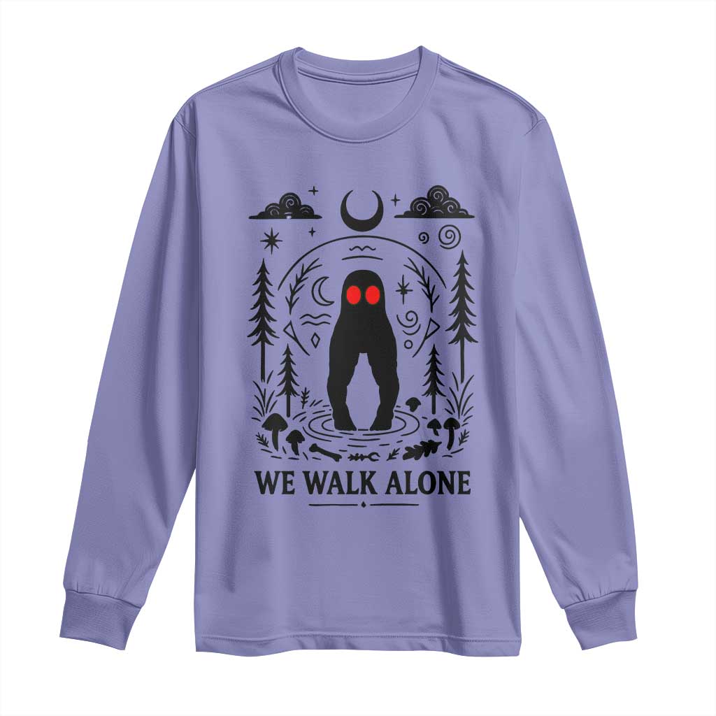 We Walk Alone Fresno Nightcrawler Long Sleeve Shirt California Cryptid Hunter TS12 Violet Print Your Wear