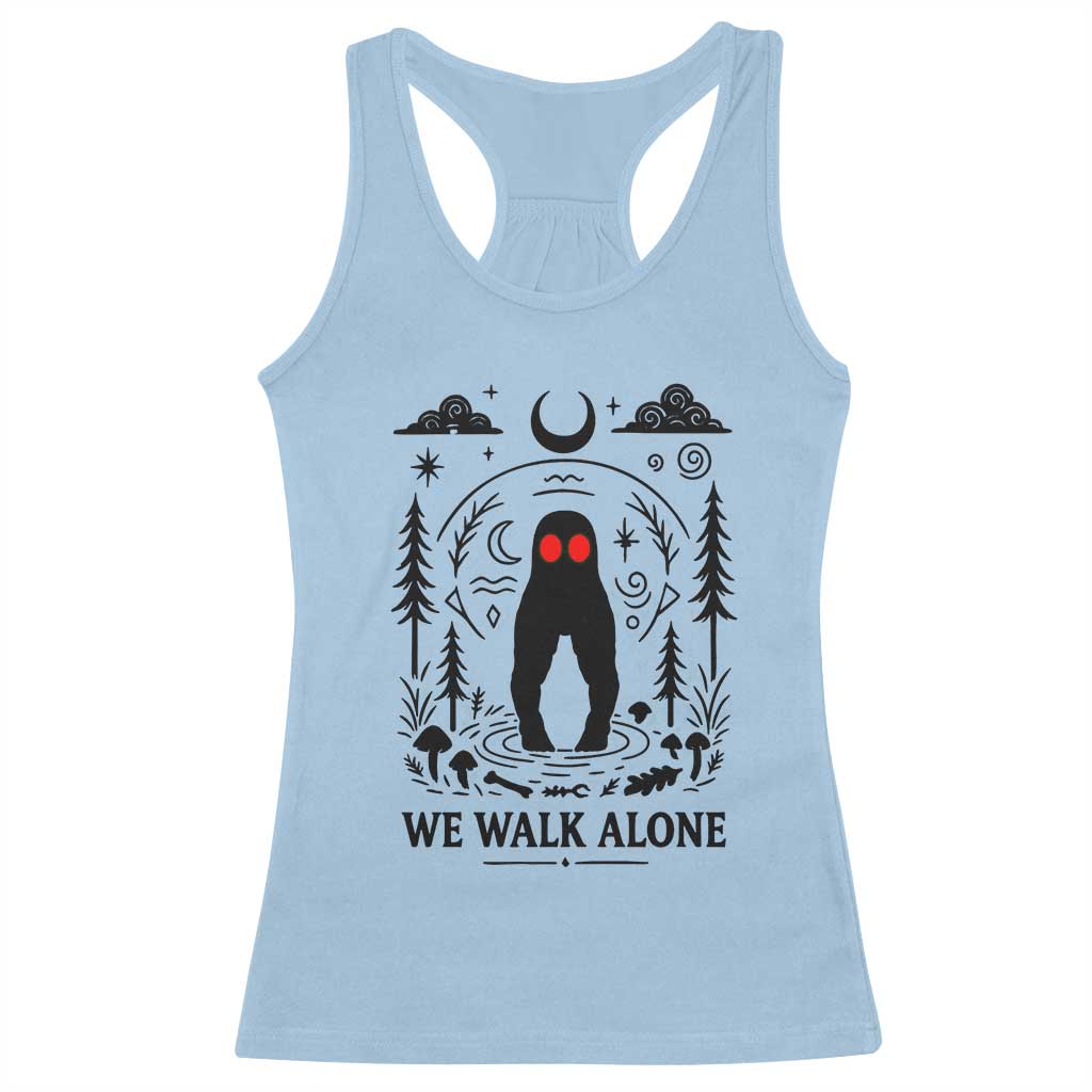 We Walk Alone Fresno Nightcrawler Racerback Tank Top California Cryptid Hunter TS12 Light Blue Print Your Wear