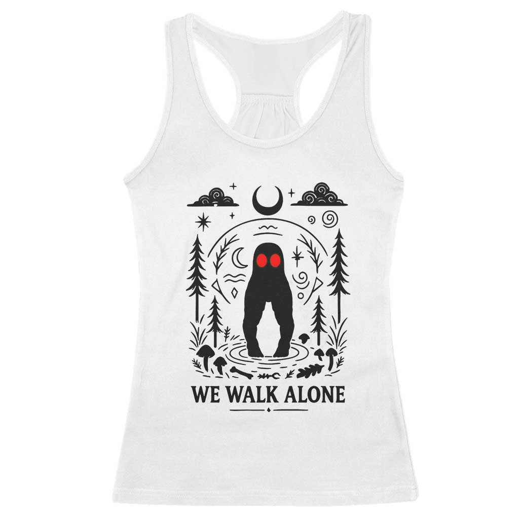 We Walk Alone Fresno Nightcrawler Racerback Tank Top California Cryptid Hunter TS12 White Print Your Wear