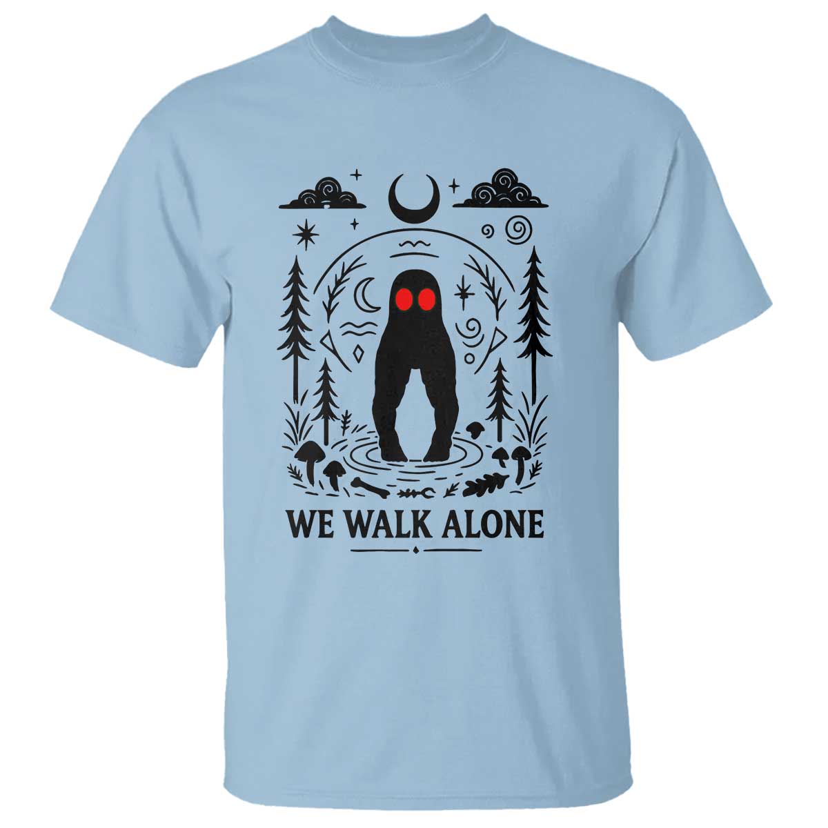 We Walk Alone Fresno Nightcrawler T Shirt California Cryptid Hunter TS12 Light Blue Print Your Wear