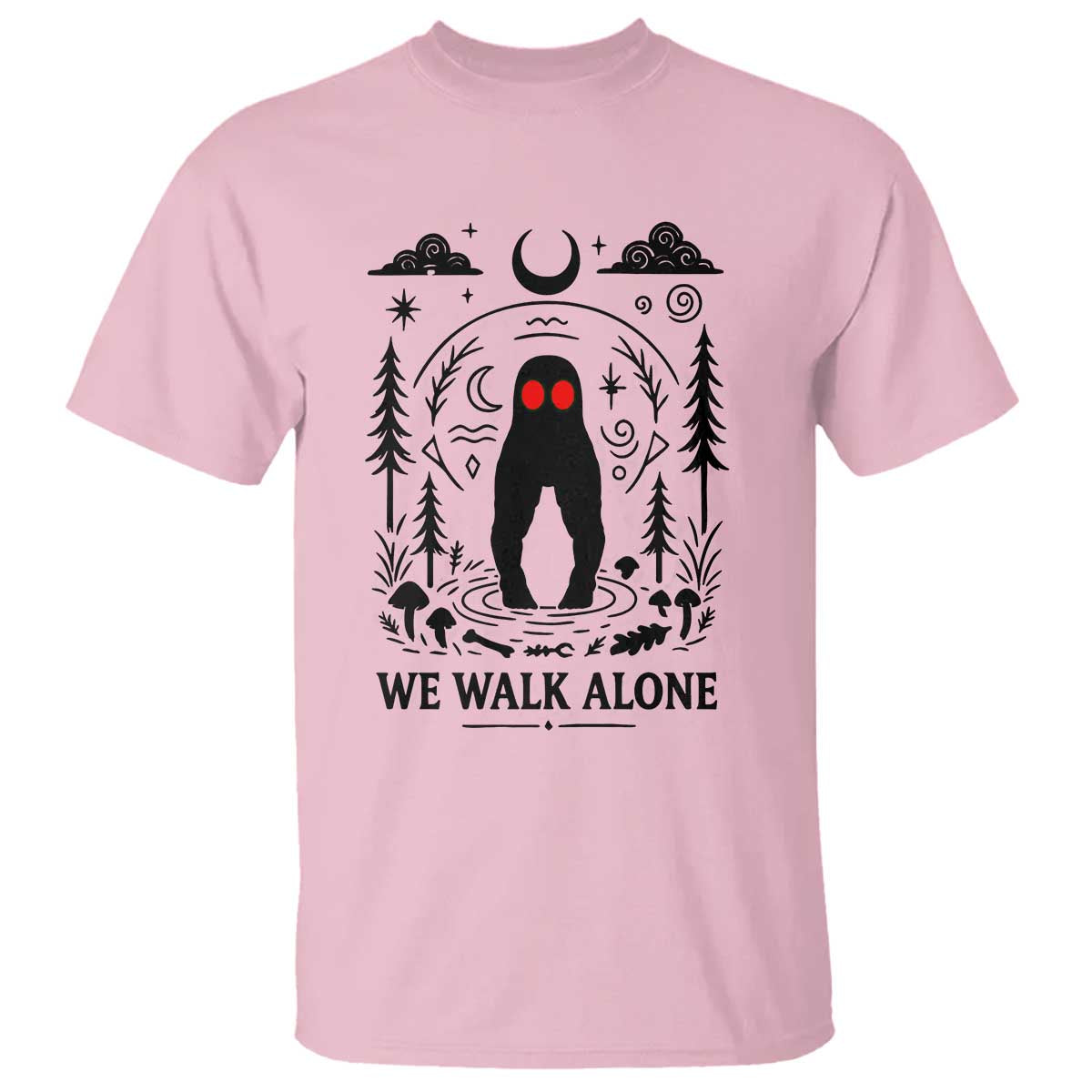 We Walk Alone Fresno Nightcrawler T Shirt California Cryptid Hunter TS12 Light Pink Print Your Wear