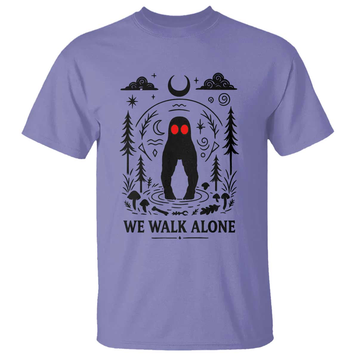 We Walk Alone Fresno Nightcrawler T Shirt California Cryptid Hunter TS12 Violet Print Your Wear