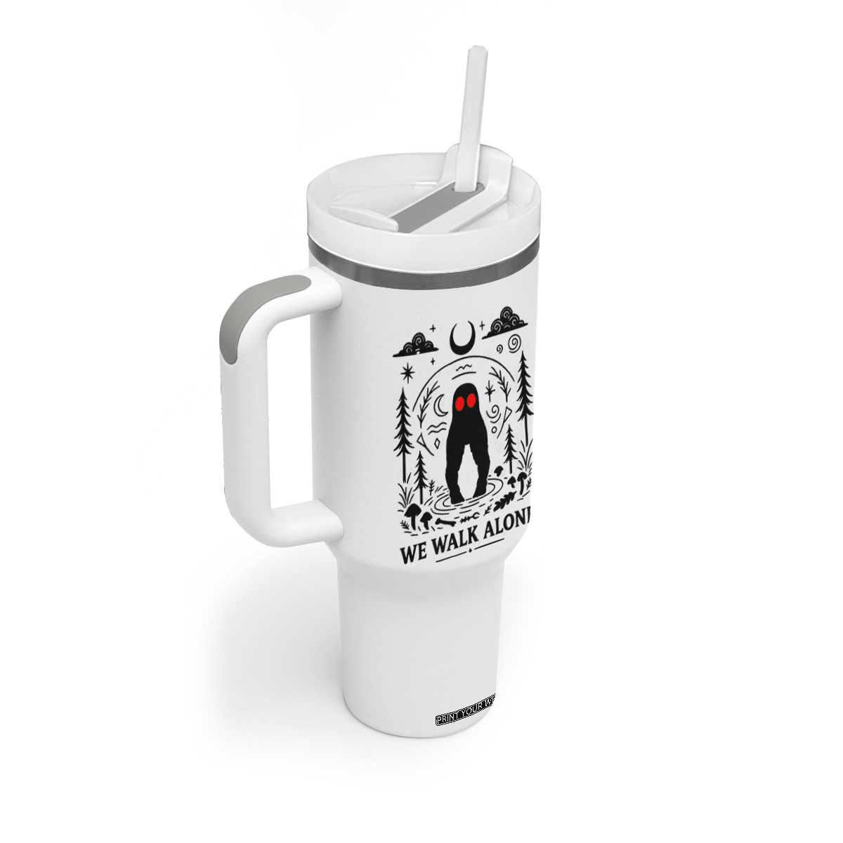 We Walk Alone Fresno Nightcrawler Tumbler With Handle California Cryptid Hunter TS12 Print Your Wear