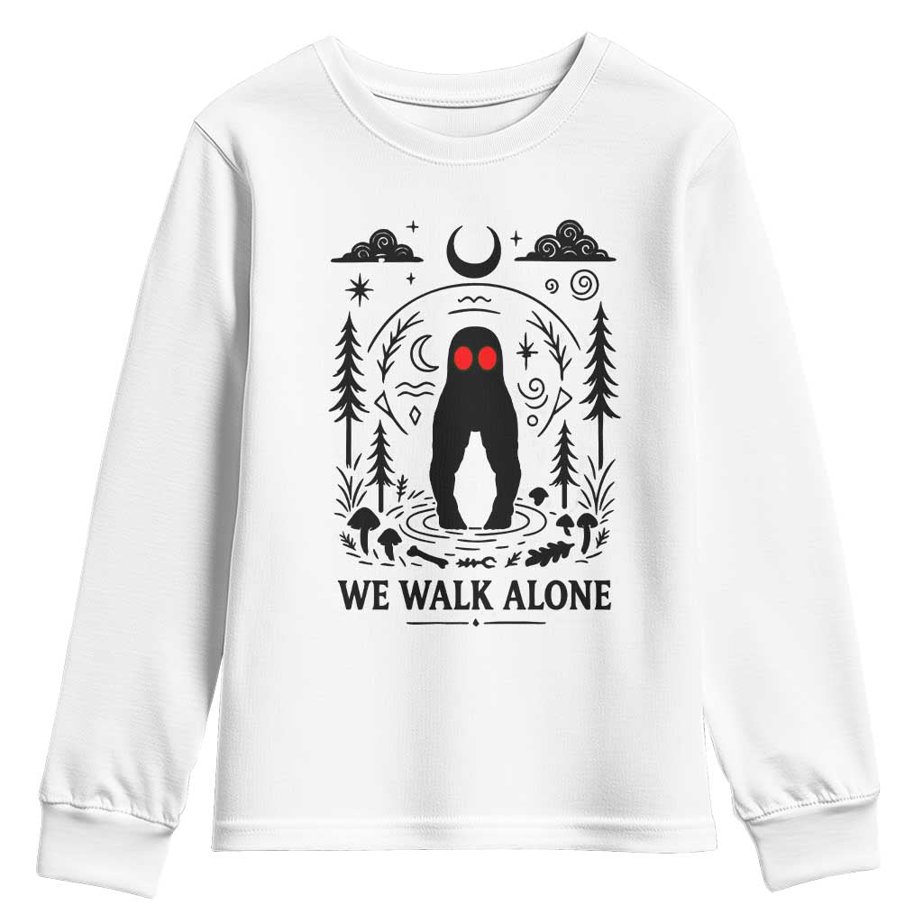 We Walk Alone Fresno Nightcrawler Youth Sweatshirt California Cryptid Hunter TS12 White Print Your Wear