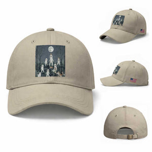 Fresno Nightkittens Nightcrawler Baseball Cap Funny Horror Cat Cryptid Lover Gift TS12 Baseball Cap Universal Fit Beige Print Your Wear