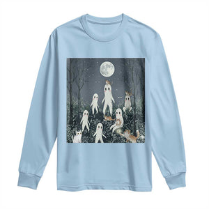 Fresno Nightkittens Nightcrawler Long Sleeve Shirt Funny Horror Cat Cryptid Lover Gift TS12 Light Blue Print Your Wear