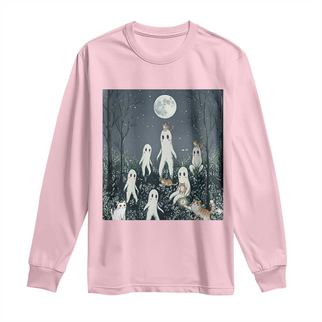 Fresno Nightkittens Nightcrawler Long Sleeve Shirt Funny Horror Cat Cryptid Lover Gift TS12 Light Pink Print Your Wear