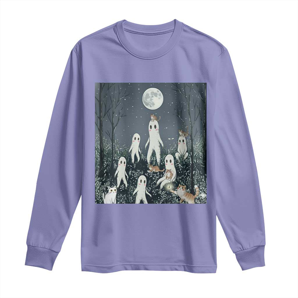 Fresno Nightkittens Nightcrawler Long Sleeve Shirt Funny Horror Cat Cryptid Lover Gift TS12 Violet Print Your Wear
