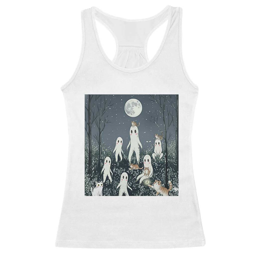 Fresno Nightkittens Nightcrawler Racerback Tank Top Funny Horror Cat Cryptid Lover Gift TS12 White Print Your Wear
