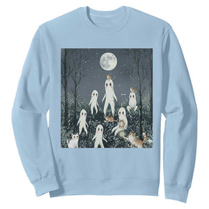 Fresno Nightkittens Nightcrawler Sweatshirt Funny Horror Cat Cryptid Lover Gift TS12 Light Blue Print Your Wear