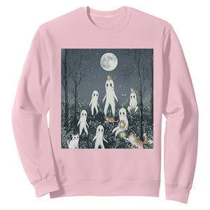 Fresno Nightkittens Nightcrawler Sweatshirt Funny Horror Cat Cryptid Lover Gift TS12 Light Pink Print Your Wear
