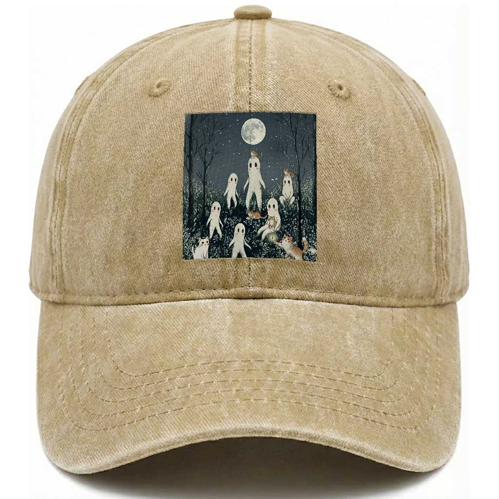 Fresno Nightkittens Nightcrawler Washed Cotton Baseball Cap Funny Horror Cat Cryptid Lover Gift TS12 Print Your Wear