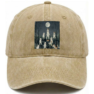 Fresno Nightkittens Nightcrawler Washed Cotton Baseball Cap Funny Horror Cat Cryptid Lover Gift TS12 Print Your Wear
