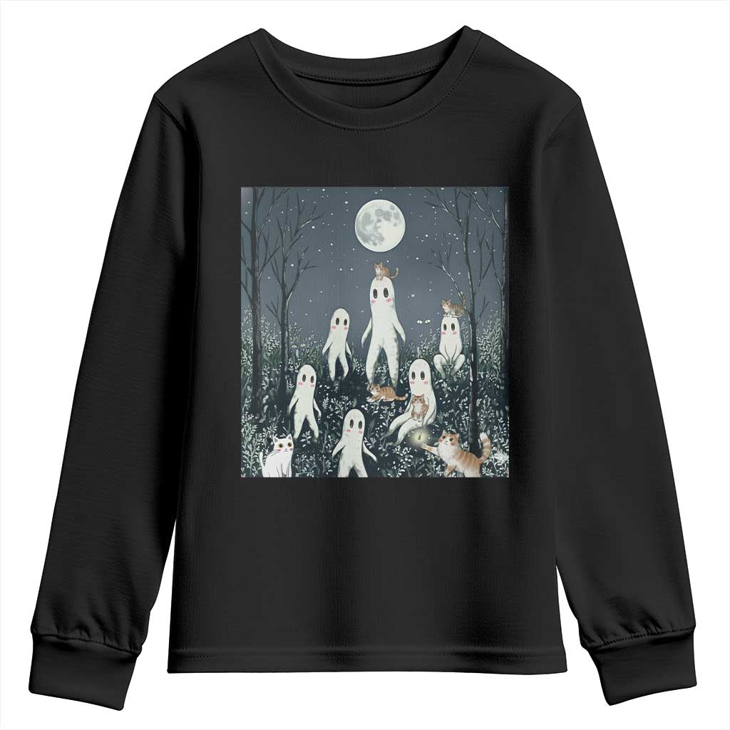 Fresno Nightkittens Nightcrawler Youth Sweatshirt Funny Horror Cat Cryptid Lover Gift TS12 Black Print Your Wear