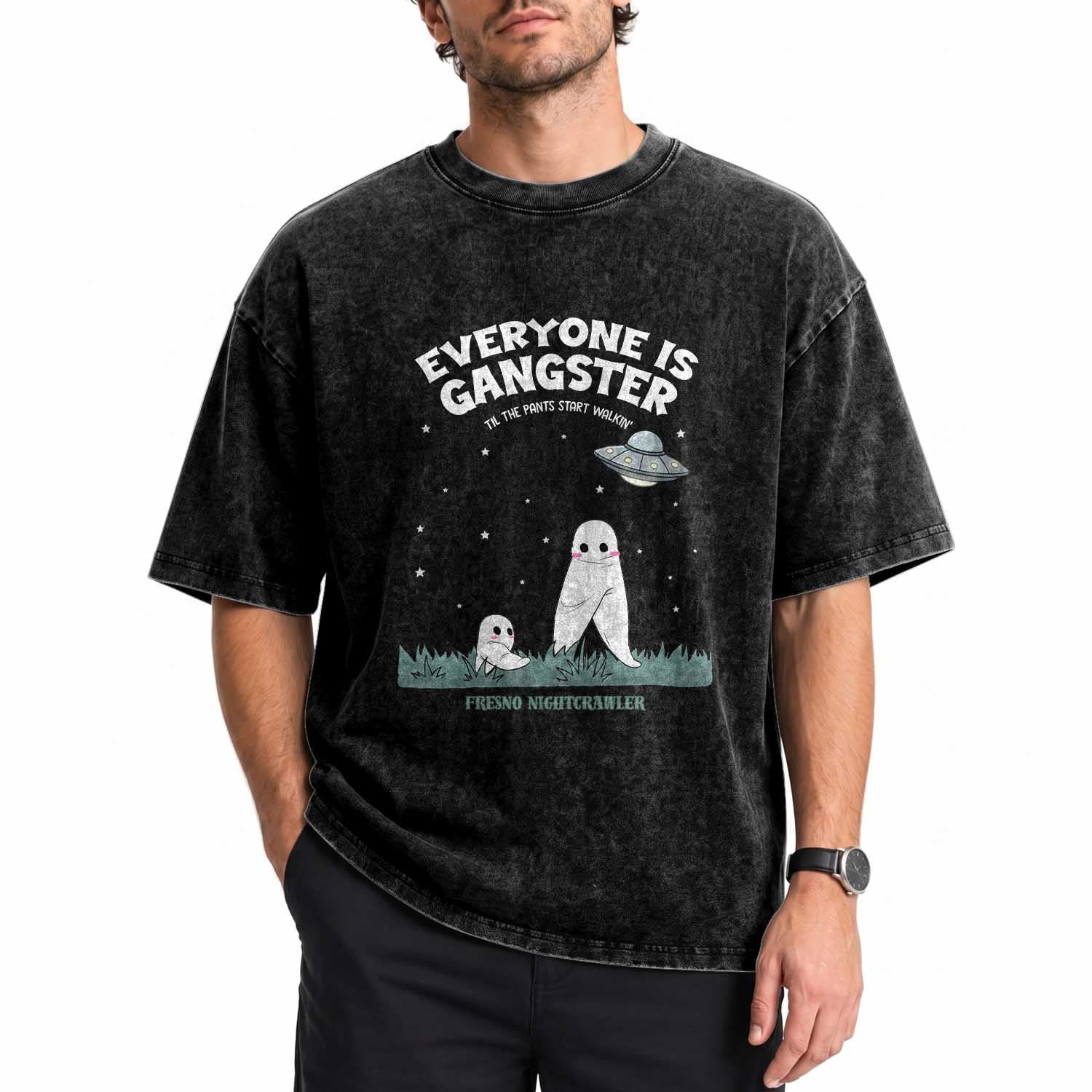 Gangster Til The Pants Start Walkin Nightcrawler Washed Cotton T-Shirt Funny Cryptid Hunter