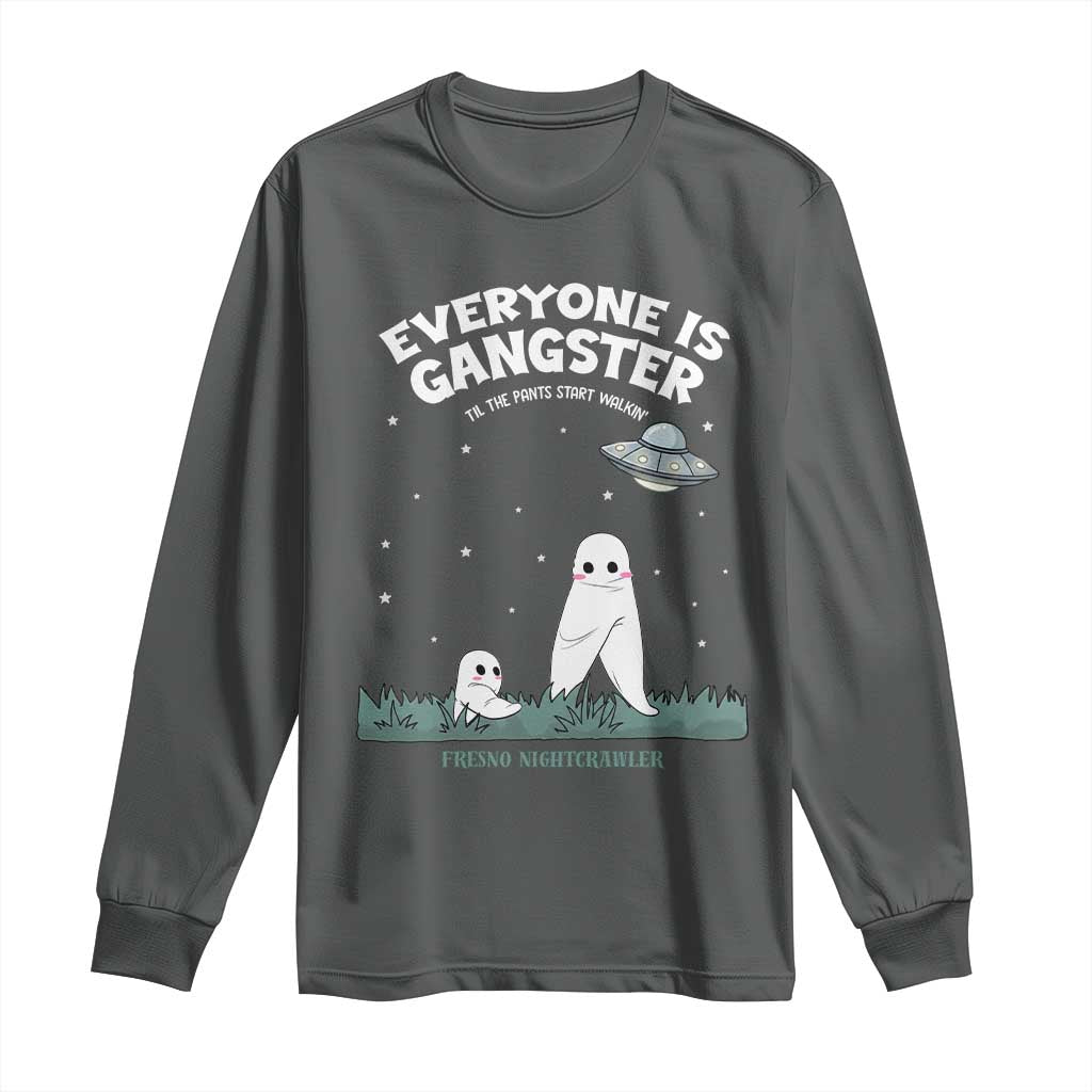 Gangster Til The Pants Start Walkin Nightcrawler Long Sleeve Shirt Funny Cryptid Hunter TS12 Dark Heather Print Your Wear