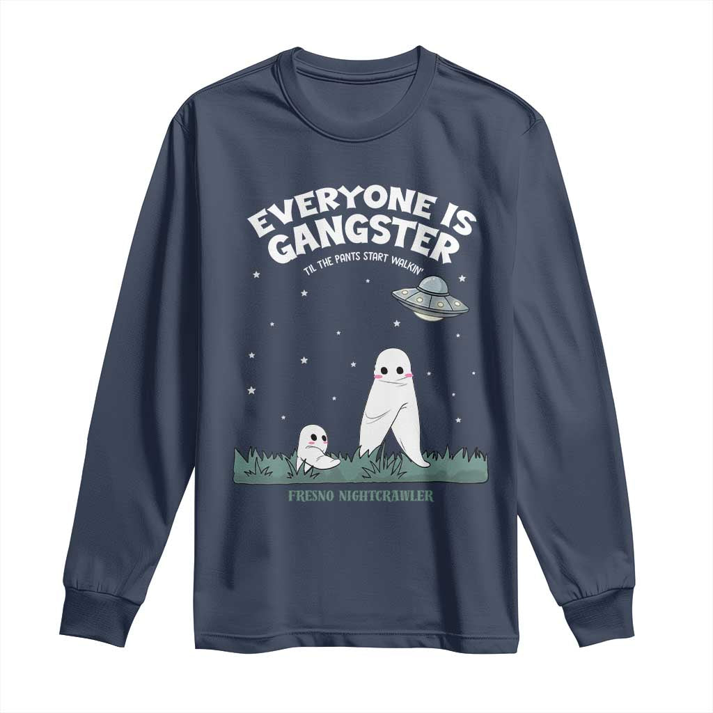 Gangster Til The Pants Start Walkin Nightcrawler Long Sleeve Shirt Funny Cryptid Hunter TS12 Navy Print Your Wear