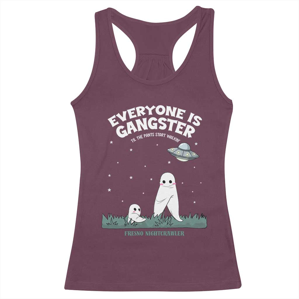 Gangster Til The Pants Start Walkin Nightcrawler Racerback Tank Top Funny Cryptid Hunter TS12 Maroon Print Your Wear