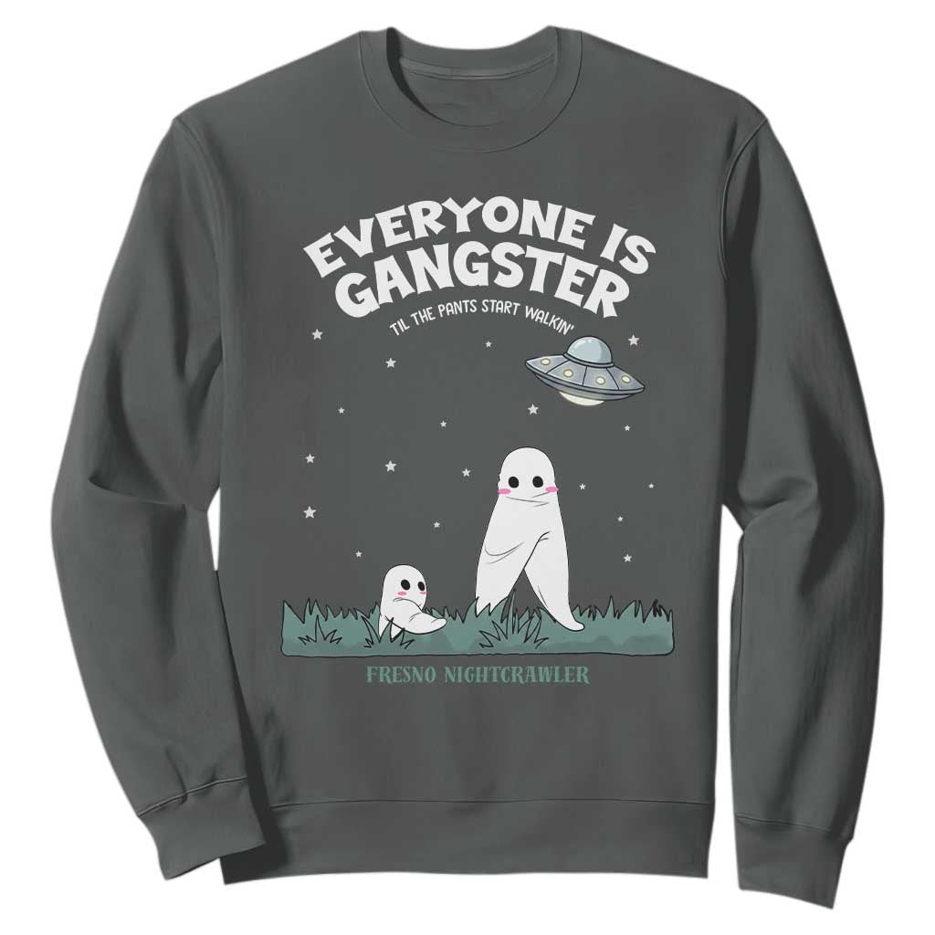 Gangster Til The Pants Start Walkin Nightcrawler Sweatshirt Funny Cryptid Hunter TS12 Dark Heather Print Your Wear